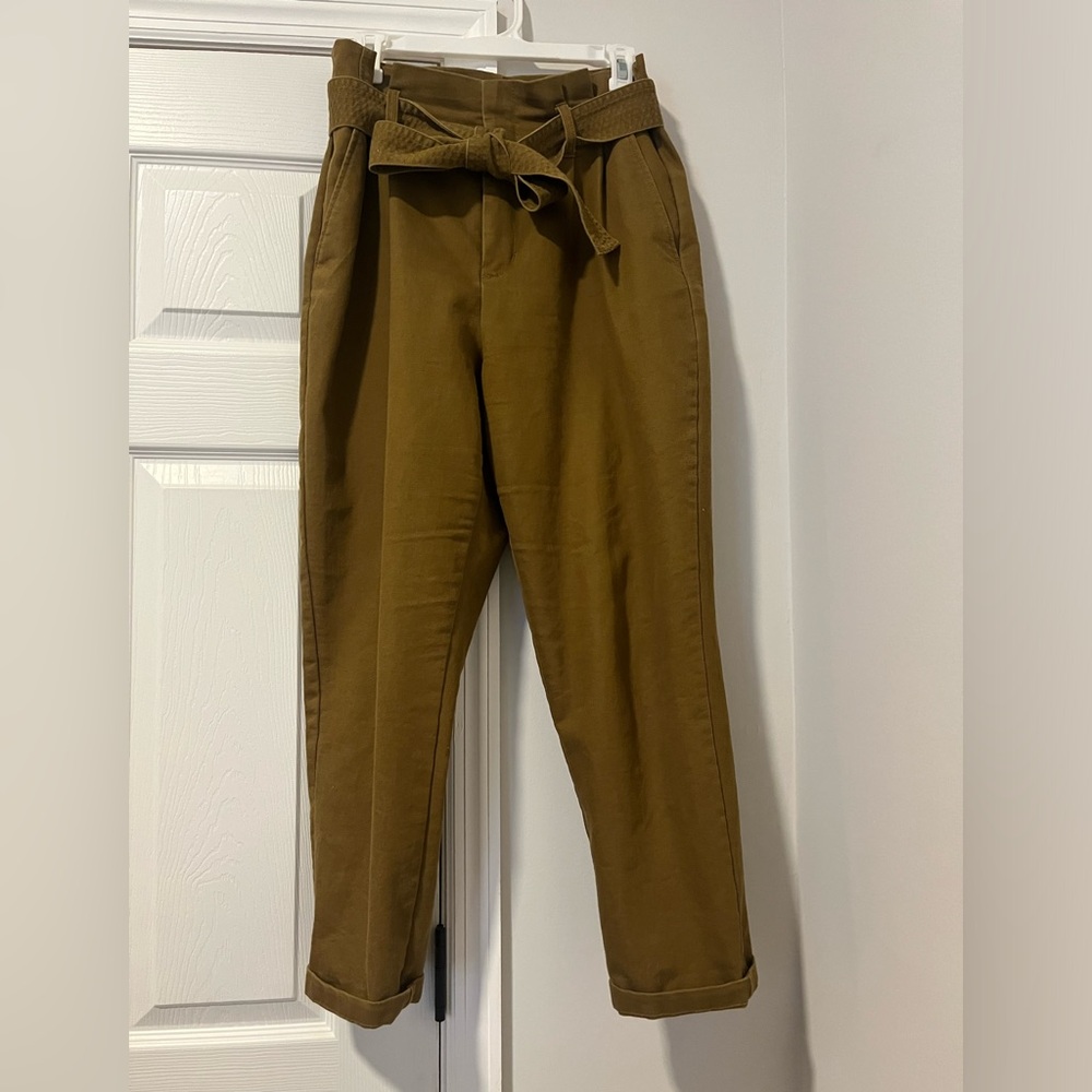 A New Day Paperbag pants, dark olive